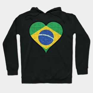 Brazilian Jigsaw Puzzle Heart Design - Gift for Brazilian With Brazil Roots Hoodie